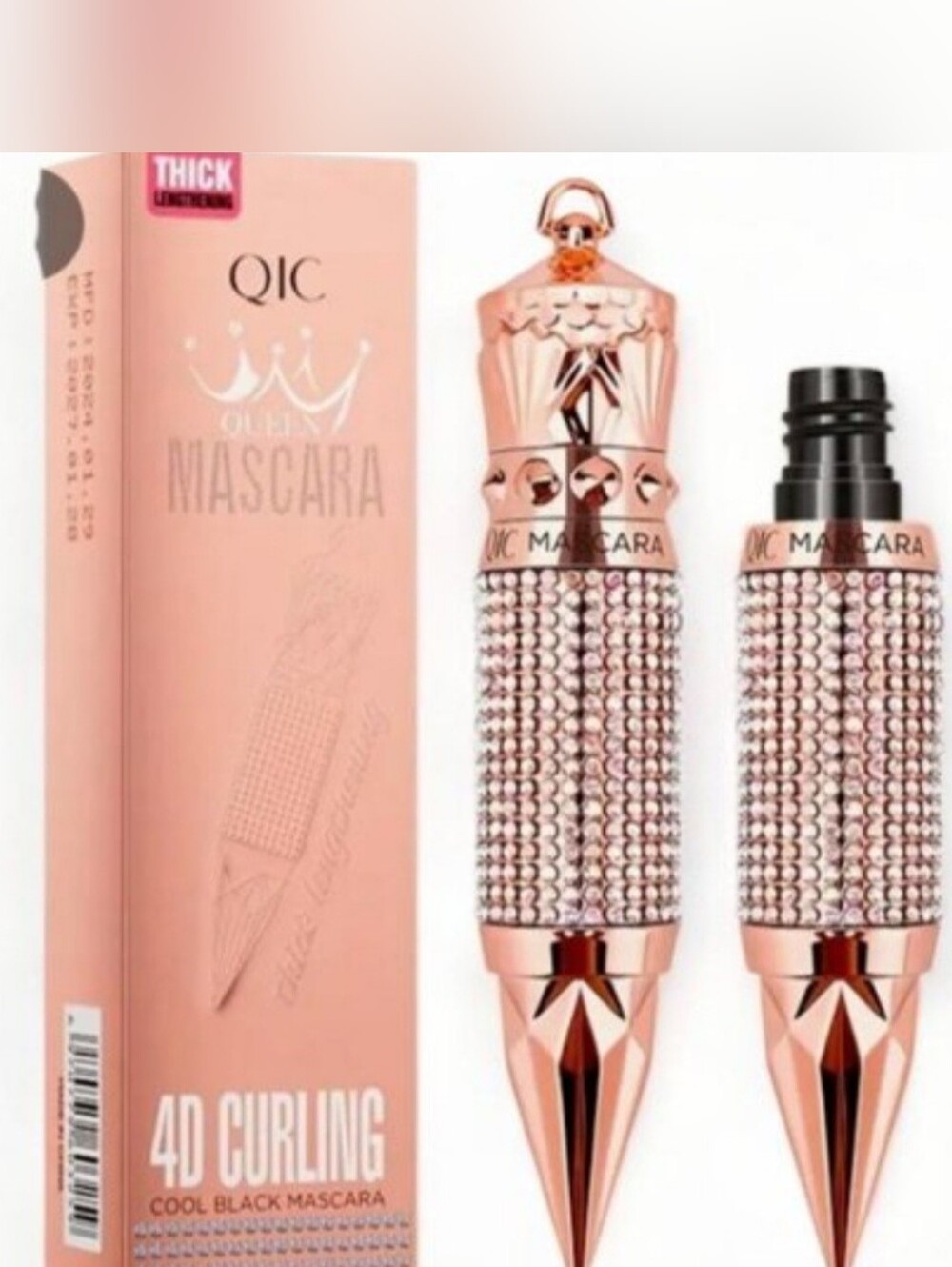 NEW- QIC QUEEN MASCARA 4D CURLING COOL BLACK - WATER PROOF